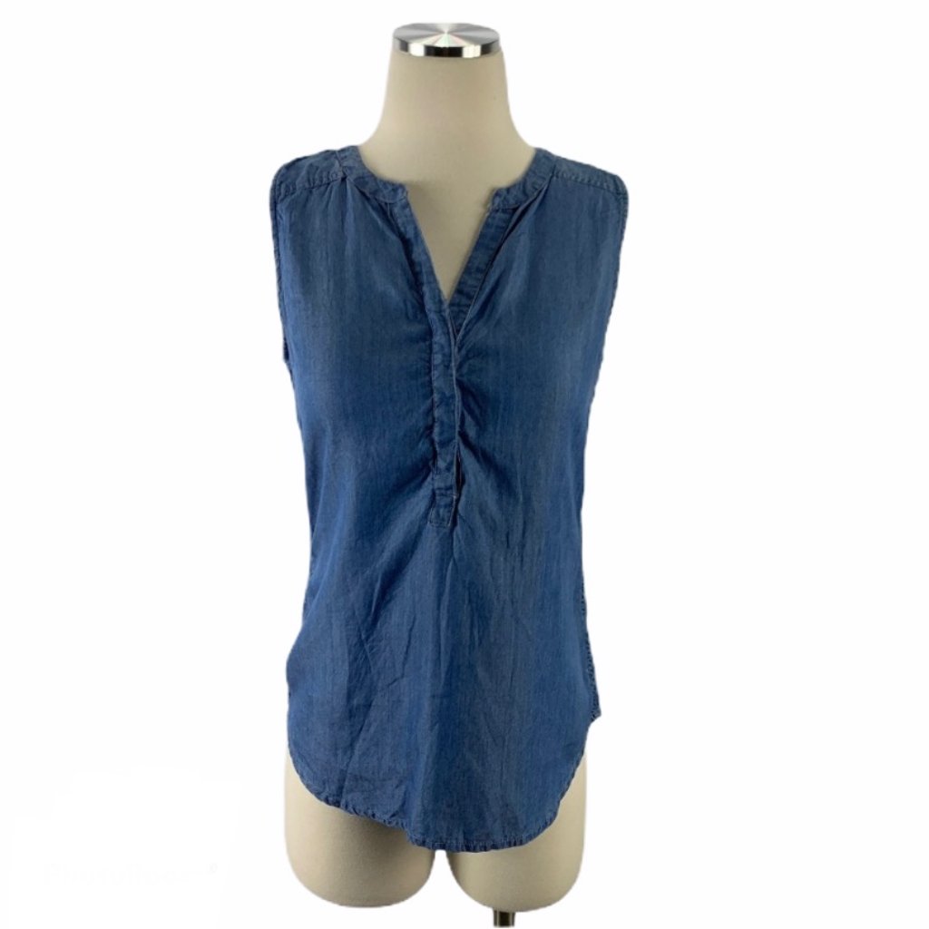 Crown & Ivy Xs Denim Blouse